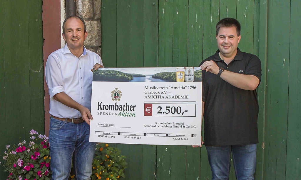 Krombacher Brauerei spendet 2.500 Euro an Garbecker Nachwuchsmusiker