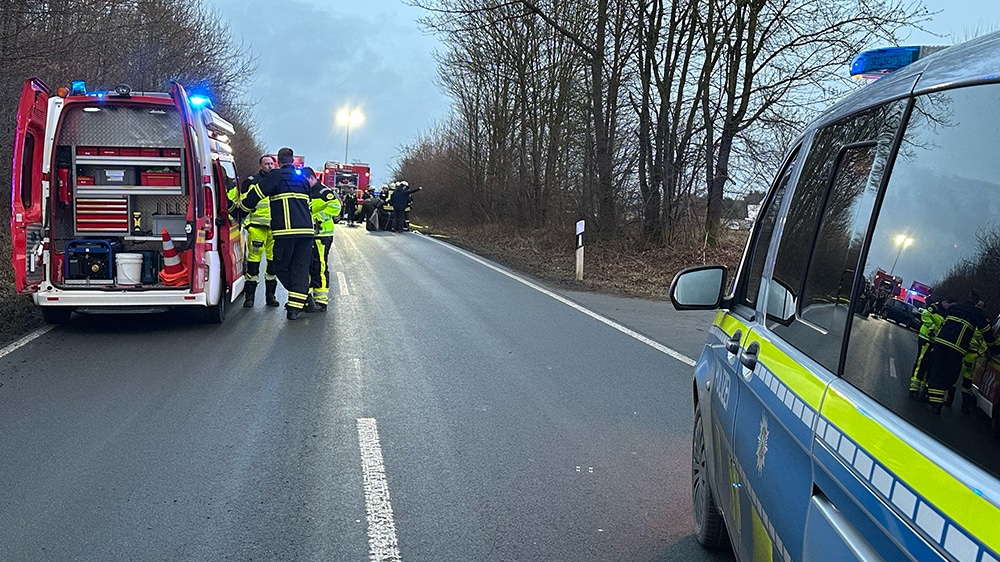 EILMELDUNG: B229 nach Unfall gesperrt