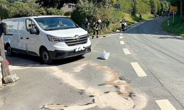 Transporter verlor Öl nach technischem Defekt