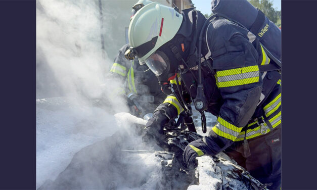 Fahrzeug-Motorraum in Flammen